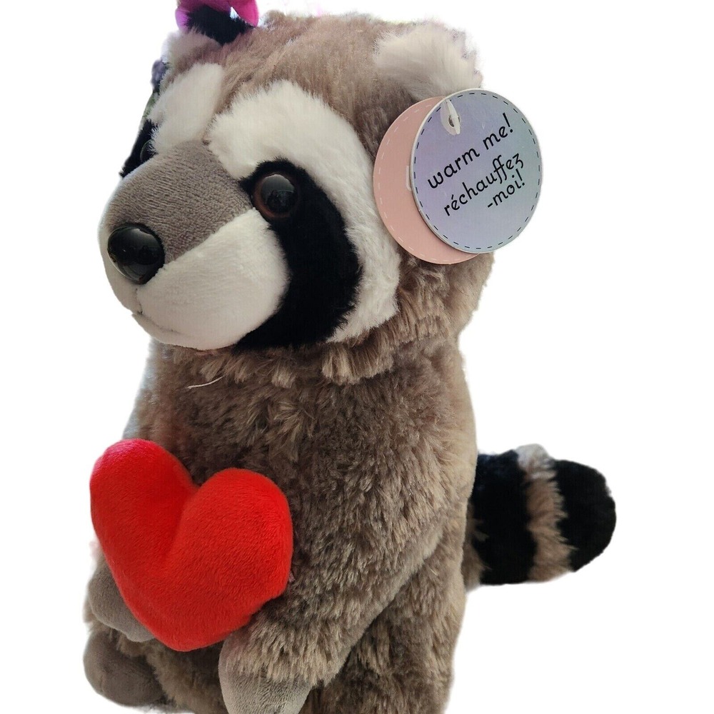 Snuggle Buddy Australia Heat & Hug Raccoon Heart With Tags